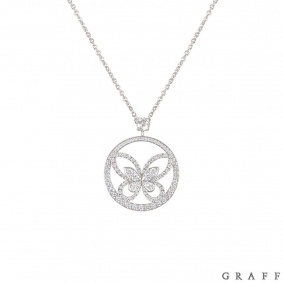 Graff White Gold Diamond Butterfly Pendant